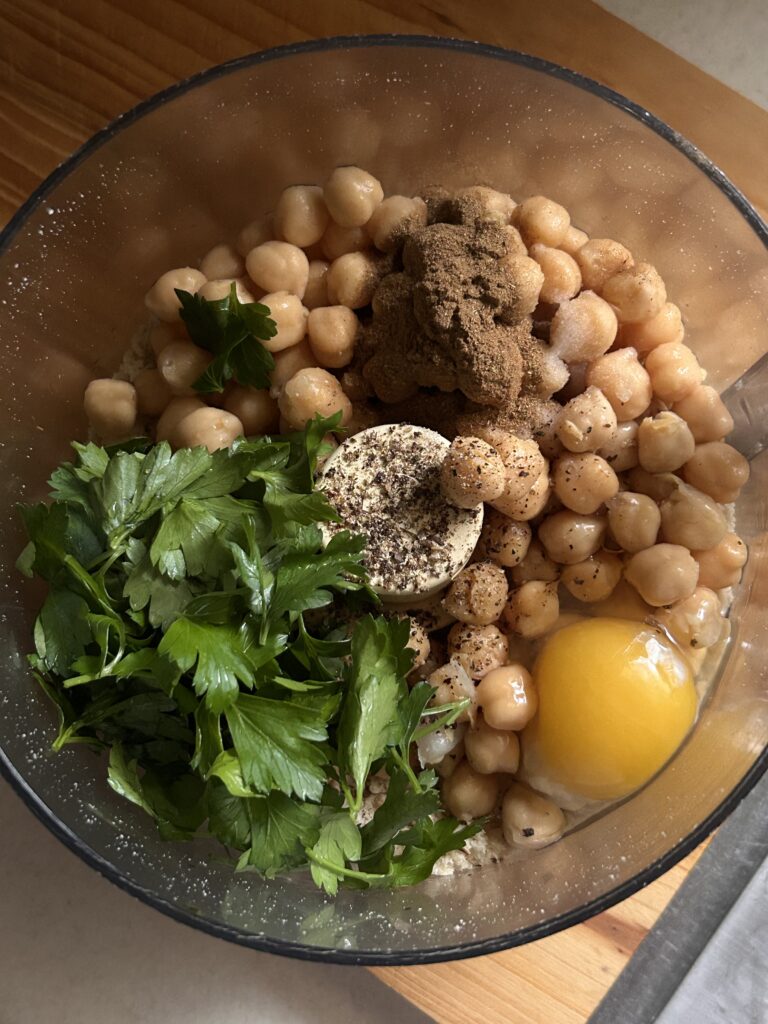falafel ingredients.