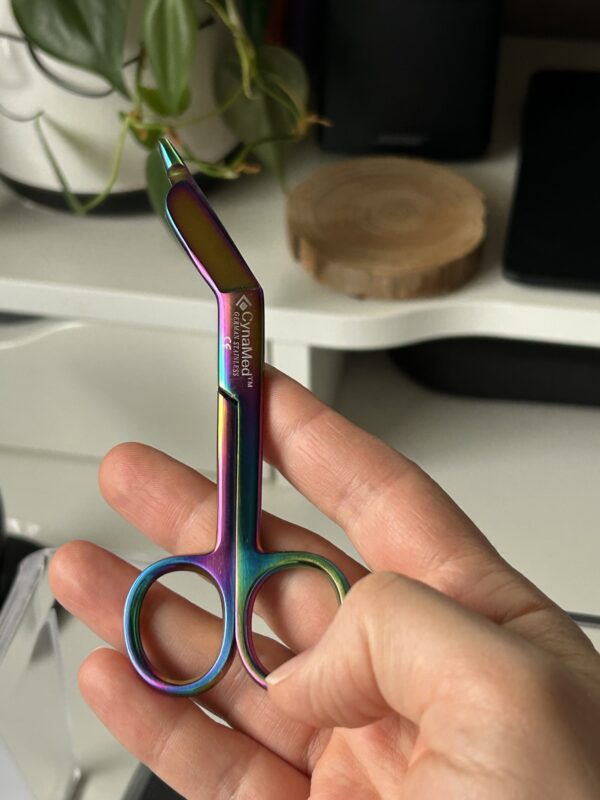 medical scissors.