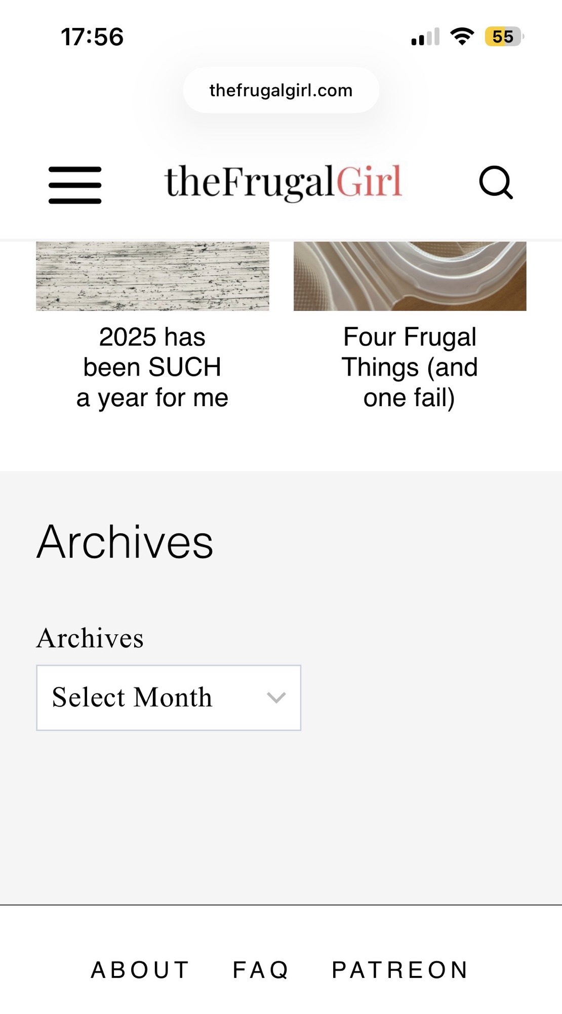 archives button.