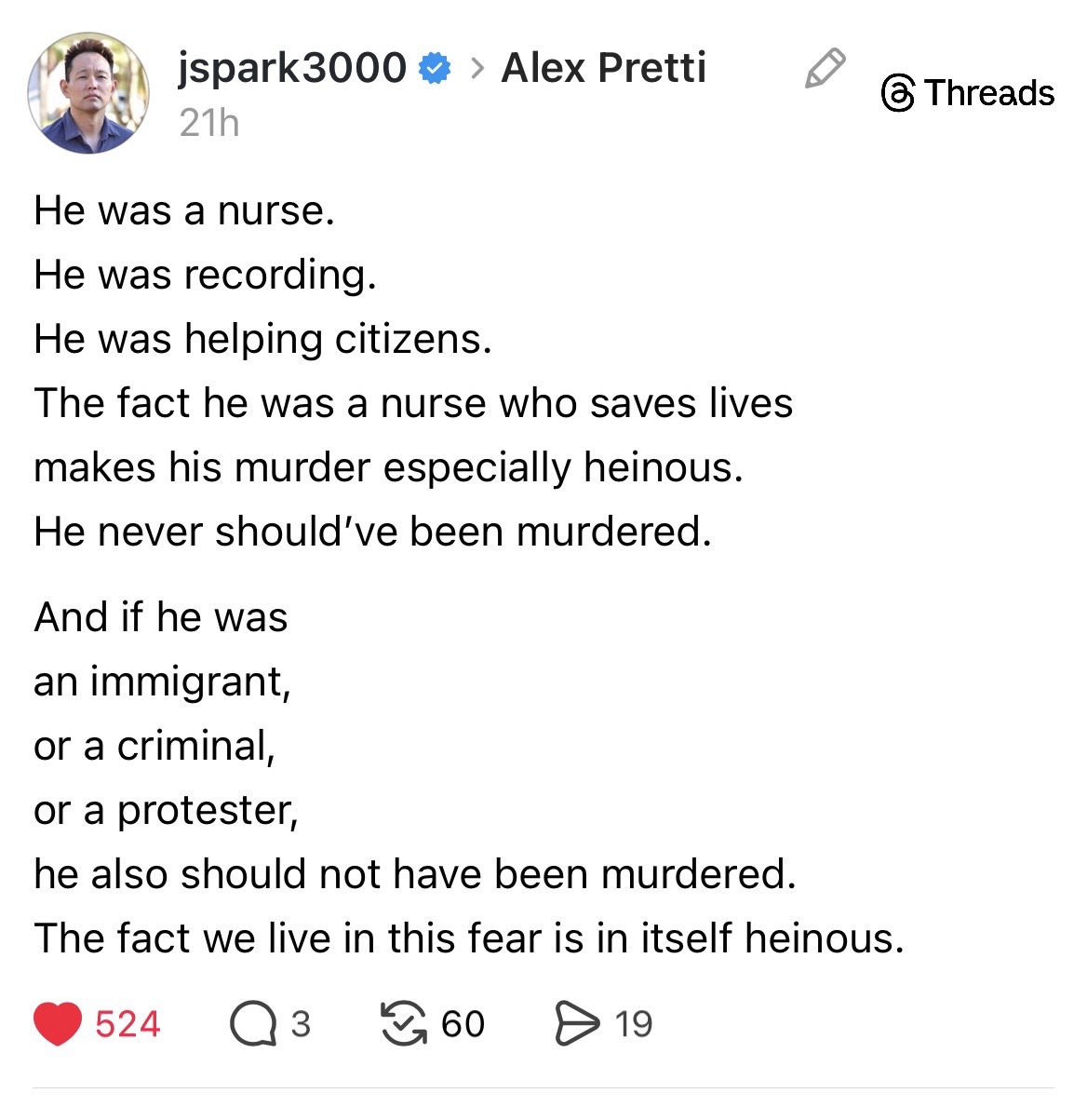 screenshot from threads.